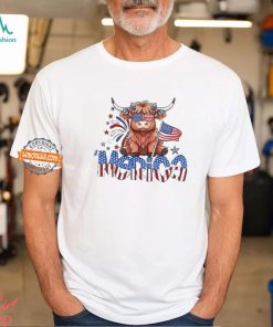 Retro Merica 4th Of July Highland Cow Shirt