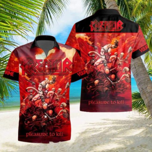 Rock Band Kreator Pleasure To Kill Tropical All Over Printed Hawaiian Shirt and Beach Short