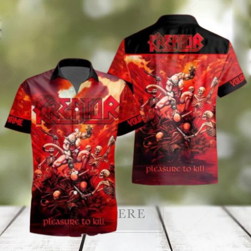 Rock Band Kreator Pleasure To Kill Tropical All Over Printed Hawaiian Shirt and Beach Short