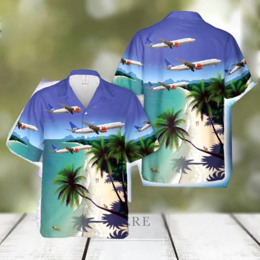 SAS Scandinavian Airlines Boeing 737 800 airplane Hawaiian Shirt Tropical Summer