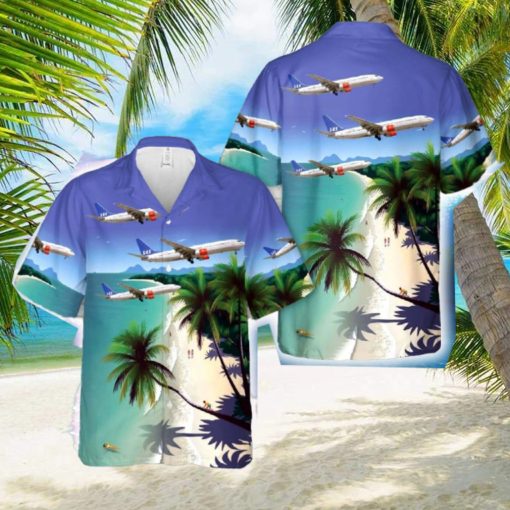 SAS Scandinavian Airlines Boeing 737 800 airplane Hawaiian Shirt Tropical Summer