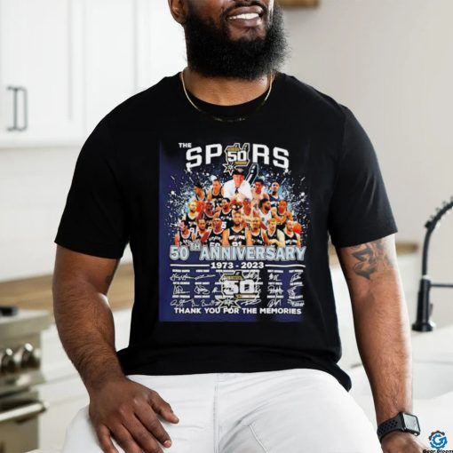 San Antonio Spurs 50th Anniversary 1973 2024 thank you for the memories signatures shirt