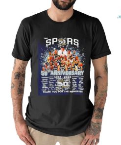San Antonio Spurs 50th Anniversary 1973 2024 thank you for the memories signatures shirt
