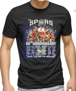 San Antonio Spurs 50th Anniversary 1973 2024 thank you for the memories signatures shirt