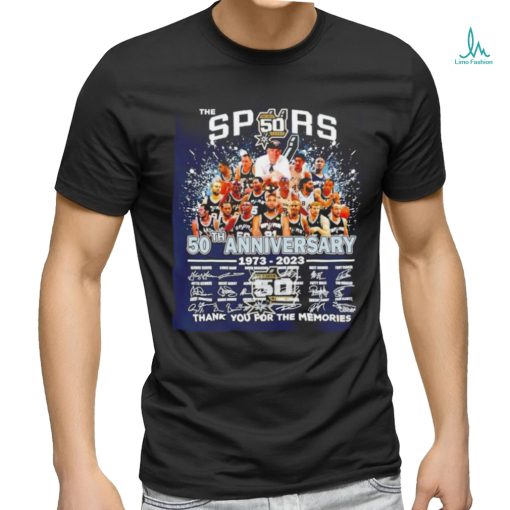San Antonio Spurs 50th Anniversary 1973 2024 thank you for the memories signatures shirt