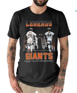 San Francisco Giants Barry Bonds and Willie Mays Legends thank you for the memories signatures shirt