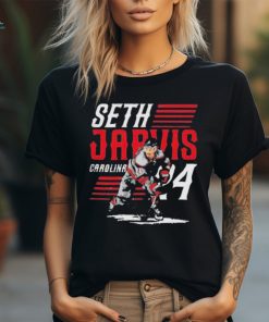 Seth Jarvis Carolina Hockey Player Name Shirt