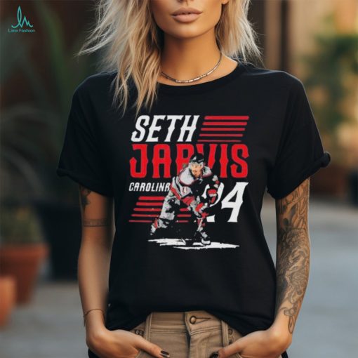 Seth Jarvis Carolina Hockey Player Name Shirt