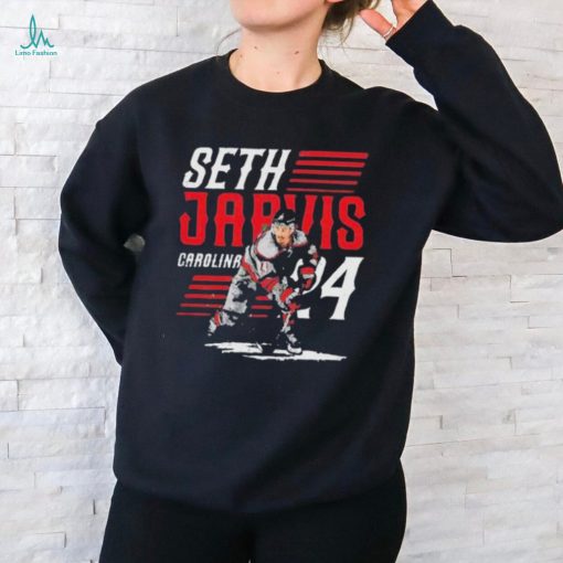 Seth Jarvis Carolina Hockey Player Name Shirt