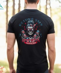 Skeleton Getting Star Spangled Hammered Skeleton 4Th Of July Men's T shirt