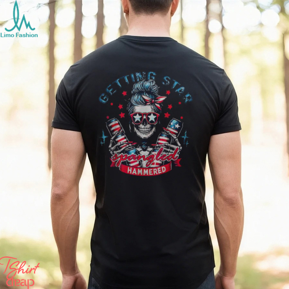 Skeleton Getting Star Spangled Hammered Skeleton 4Th Of July Men's T shirt Skeleton Getting Star Spangled Hammered Skeleton 4Th Of July Men's T shirt