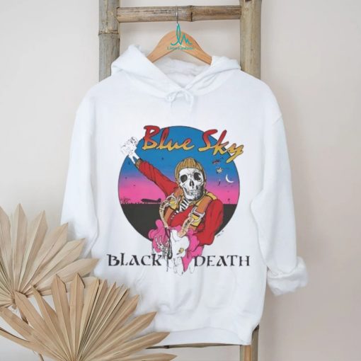 Skeleton blue sky black death shirt