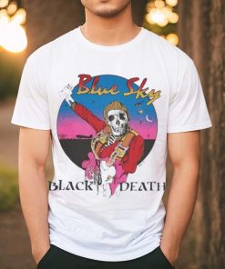 Skeleton blue sky black death shirt