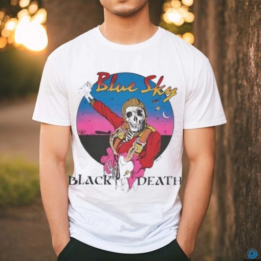 Skeleton blue sky black death shirt