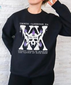 Skull XX xmortis cambridge MA twenty years of burning the candle at both ends est 2004 shirt