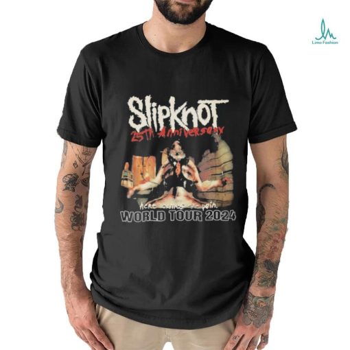 Slipknot 25th Anniversary Here Come The Pain Word Tour 2024 T Shirt
