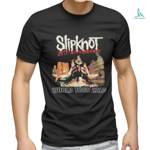 Slipknot 25th Anniversary Here Come The Pain Word Tour 2024 T Shirt