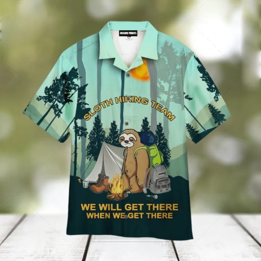 Sloth Hiking Team Camping Aloha Hawaiian Shirts For Men And Women