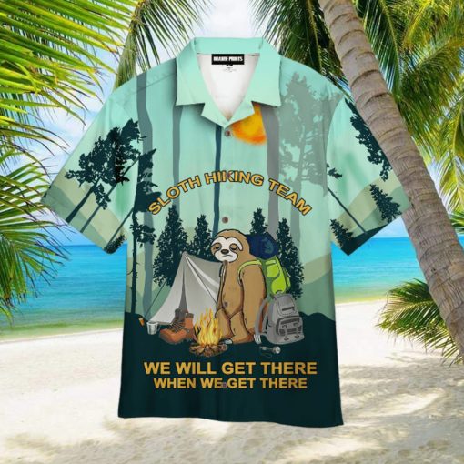 Sloth Hiking Team Camping Aloha Hawaiian Shirts For Men And Women