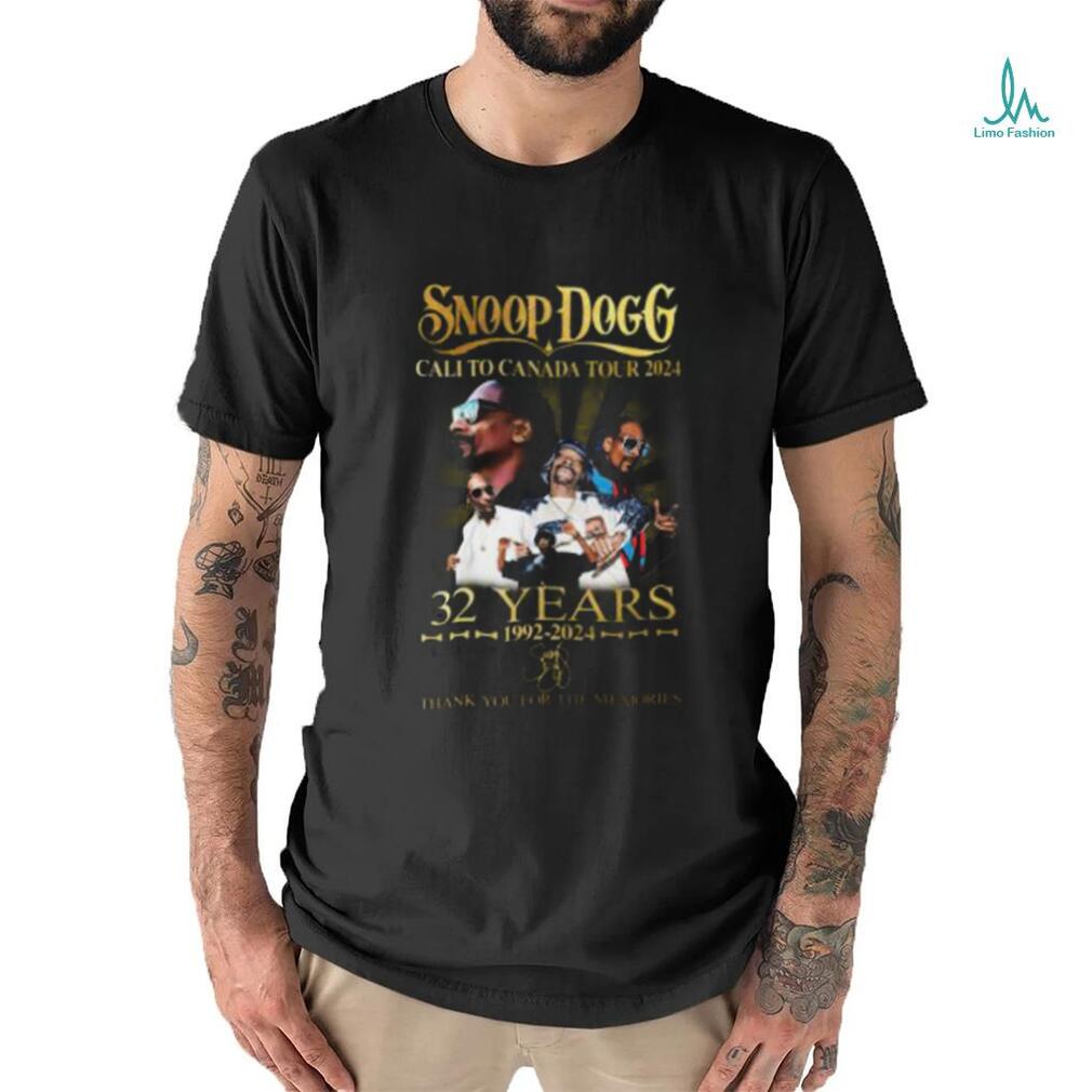Snoop Dogg Cali To Canada Tour 2024 32 Years 1992 2024 Thank You For The Memories Shirt Snoop Dogg Cali To Canada Tour 2024 32 Years 1992 2024 Thank You For The Memories Shirt
