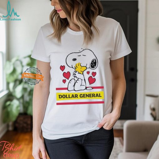 Snoopy And Woodstock Loves Dollar General Logo Shirt