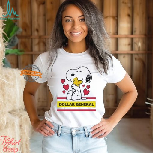 Snoopy And Woodstock Loves Dollar General Logo Shirt