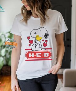 Snoopy And Woodstock Loves H E B Logo Shirt