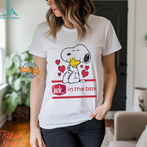 Snoopy And Woodstock Loves Jack In The Box Logo Shirt