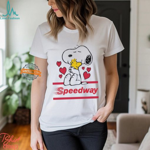 Snoopy And Woodstock Loves Speedway logo Shirt