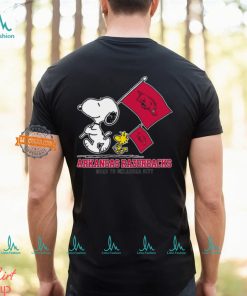 Snoopy Arkansas Razorbacks Road To Oklahoma City flag shirt