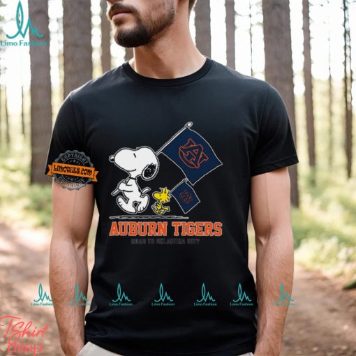 Snoopy Auburn Tigers Road To Oklahoma City flag shirt