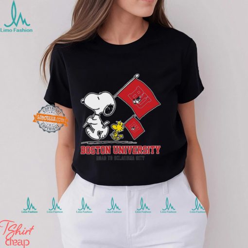 Snoopy Boston University Road To Oklahoma City flag shirt