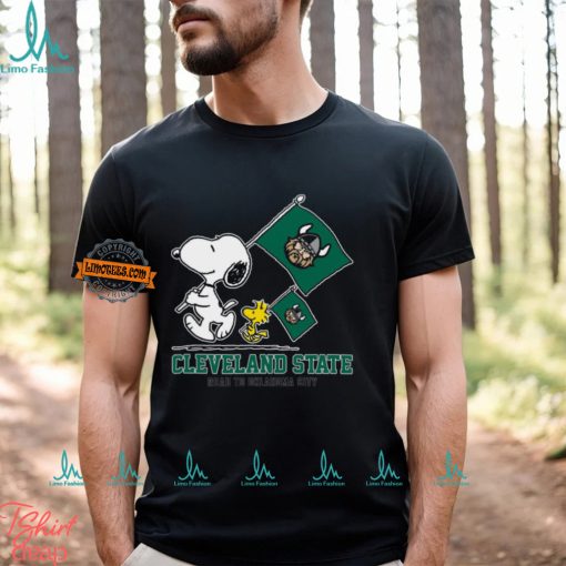 Snoopy Cleveland State Vikings Road To Oklahoma City flag shirt