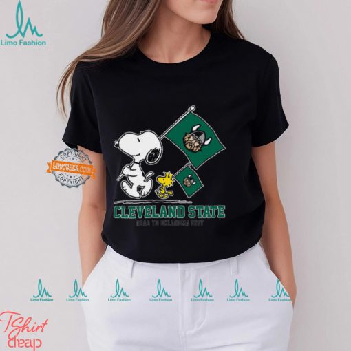 Snoopy Cleveland State Vikings Road To Oklahoma City flag shirt