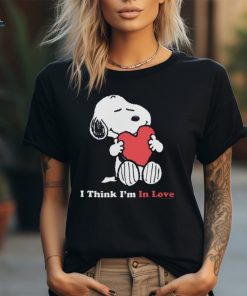 Snoopy I Think I'm In Love Adult T Shirt