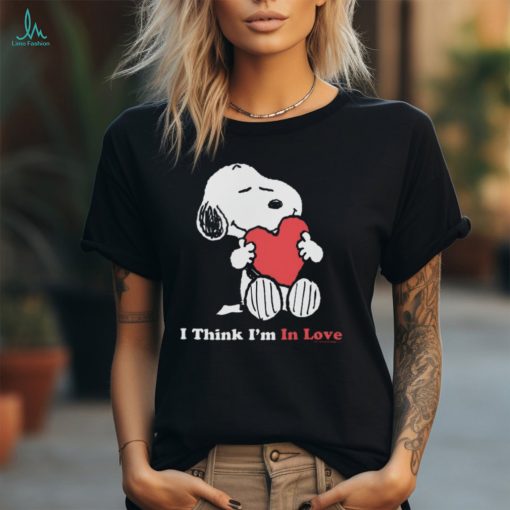 Snoopy I Think I’m In Love Adult T Shirt