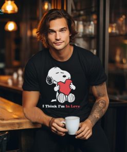 Snoopy I Think I'm In Love Adult T Shirt