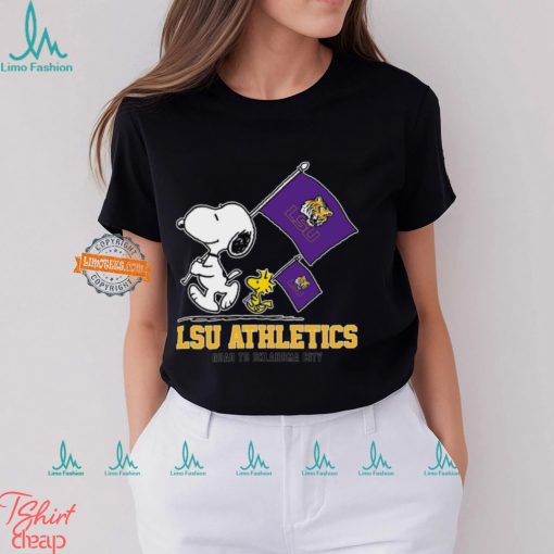 Snoopy LSU Athletics Road To Oklahoma City flag shirt