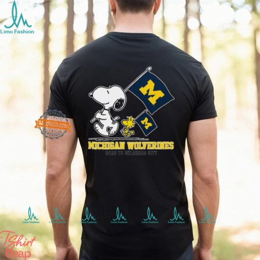 Snoopy Michigan Wolverines Road To Oklahoma City flag shirt