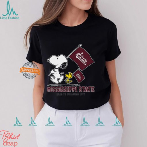 Snoopy Mississippi State Road To Oklahoma City flag shirt