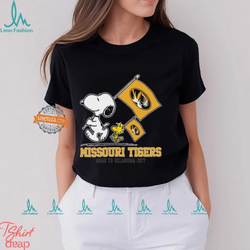 Snoopy Missouri Tigers Road To Oklahoma City flag shirt