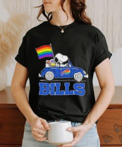 Snoopy and Woodstock Driving Car Buffalo Bills Pride Flag shirt
