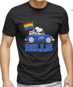 Snoopy and Woodstock Driving Car Buffalo Bills Pride Flag shirt