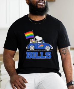 Snoopy and Woodstock Driving Car Buffalo Bills Pride Flag shirt
