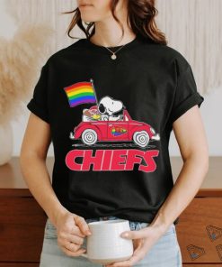 Snoopy and Woodstock Driving Car Kansas City Chiefs Pride Flag shirt