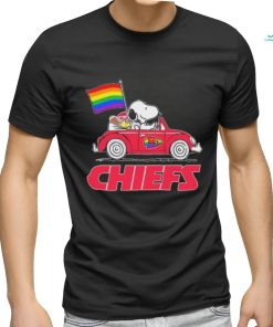 Snoopy and Woodstock Driving Car Kansas City Chiefs Pride Flag shirt