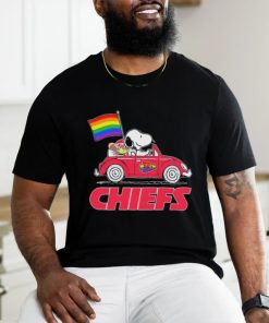 Snoopy and Woodstock Driving Car Kansas City Chiefs Pride Flag shirt