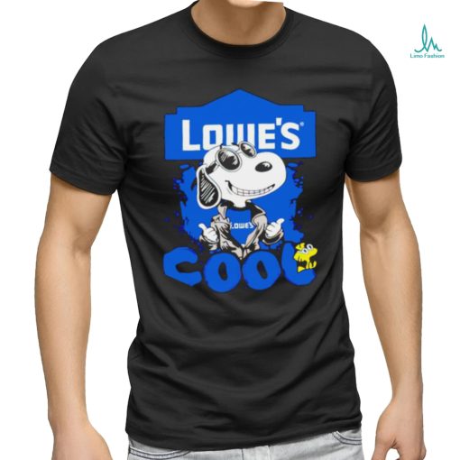 Snoopy and Woodstock cool Lowe’s logo shirt