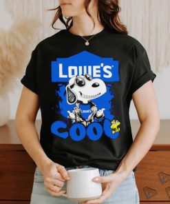 Snoopy and Woodstock cool Lowe’s logo shirt