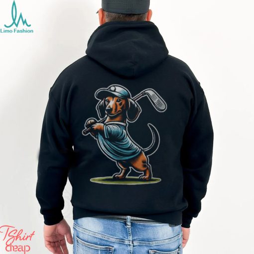 Standing Dachshund Wiener Dog Swinging Golf Club Men’s T shirt